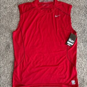 Nike Men's Red Sleeveless Tank Top